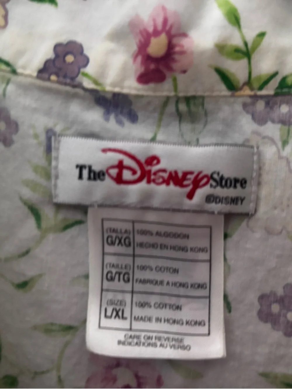 Disney  Floral Short-Sleeve Button-Down Shirt W Pooh Pocket and elastic pants. - Picture 2 of 8